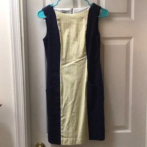 Ivy and Blue Fitted Blue and Yellow Dress